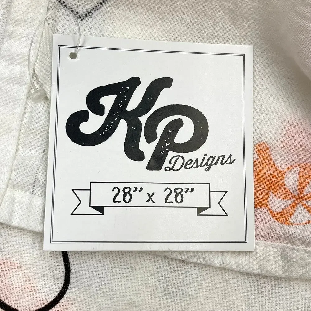 KP Designs Halloween Flour Sack Dish Towel 28 x 28 Candy is Dandy Wine is Divine
